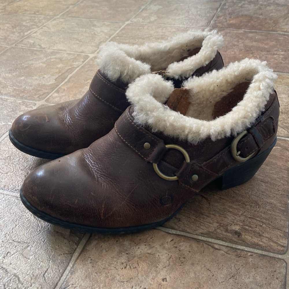 🐑❄️Geuine Sheepskin & Leather Born Winter Ankle Bootsies❄️🐑